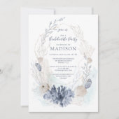 ウォーターカラーコーラルシーシェルビーチバチェロレッテ 招待状 (正面)