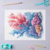 ウォーターカラーコーラルリーフアートデクページ 薄葉紙 (クラフト)