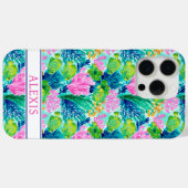 ウォーターカラーコーラルリーフモノグラム Case-Mate iPhoneケース (裏面 (横))