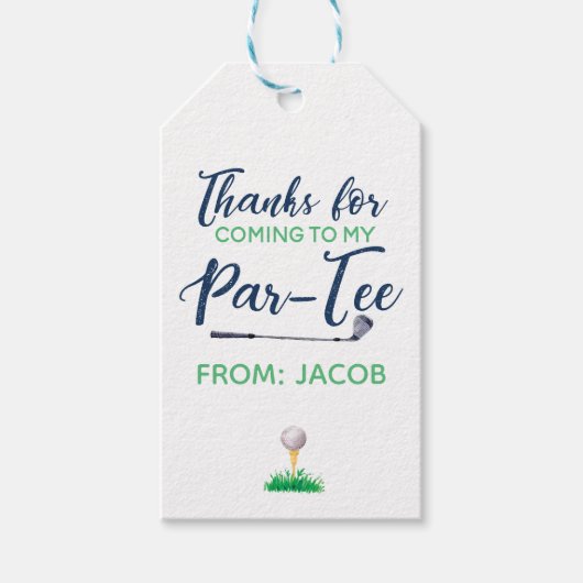 ウォーターカラーゴルフありがとう ギフトタグ (正面)