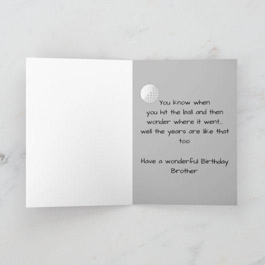 ウォーターカラーゴルフおもしろいゴルフブラザー誕生日おもしろい カード (内部)