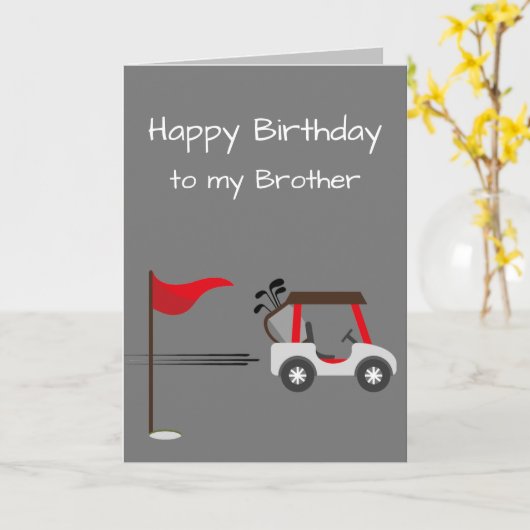 ウォーターカラーゴルフおもしろいゴルフブラザー誕生日おもしろい カード (黄色い花)