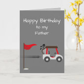 ウォーターカラーゴルフおもしろいゴルフ兄弟の父パパ カード (黄色い花)