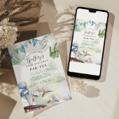 ウォーターカラーゴルフをテーマにした誕生日パーティーの招待状 招待状