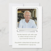 ウォーターカラーゴルフコースゴルファー誕生日 招待状 (裏面)