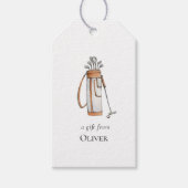 ウォーターカラーゴルフバッグゴルファー ギフトタグ (正面)