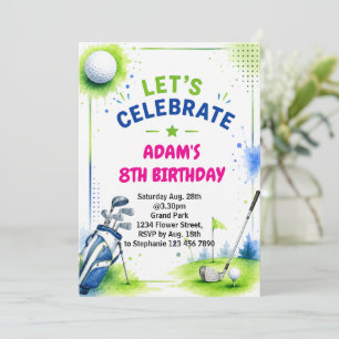 ウォーターカラーゴルフ 誕生日 インビテーション