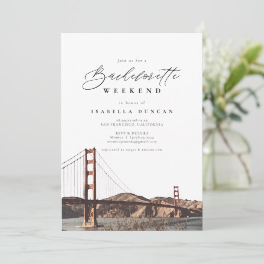 ウォーターカラーゴールデンゲートサンフランシスコスカイライン 招待状 (スタンド正面)