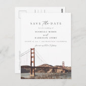 ウォーターカラーゴールデンゲートサンフランシスコCalifornia ポストカード (正面/裏面)