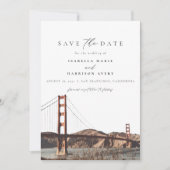 ウォーターカラーゴールデンゲートサンフランシスコCalifornia 招待状 (正面)