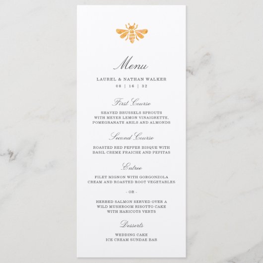 ウォーターカラーゴールデンビー結婚ズ メニュー (正面)