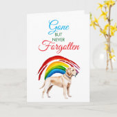 ウォーターカラーゴールデンラブラドールペットロス悔やみや弔慰 カード (黄色い花)