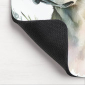 ウォーターカラーゴールデンラブラドールリトリバーと花 マウスパッド (コーナー)