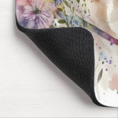 ウォーターカラーゴールデンラブラドールリトリバーと花 マウスパッド (コーナー)