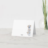 ウォーターカラーゴールデンレトリエバードッグありがとう カード (裏面)