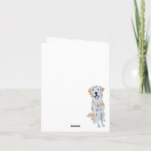 ウォーターカラーゴールデンレトリエバードッグハッピーバースデー カード (裏面)