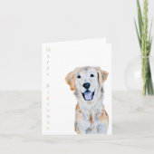 ウォーターカラーゴールデンレトリエバードッグハッピーバースデー カード (正面)