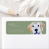 ウォーターカラーゴールデンレトリエバードッグ差出人住所 ラベル (インサイチュ)