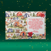 ウォーターカラーサッカーキャンピングファミリーフォトホリデー カード