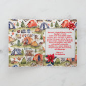 ウォーターカラーサッカーキャンピングファミリーフォトホリデー カード (内部)