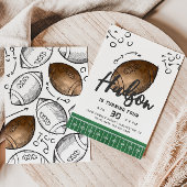 ウォーターカラーサッカー誕生日招待状 招待状