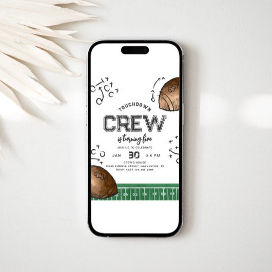 ウォーターカラーサッカー誕生日招待状 招待状