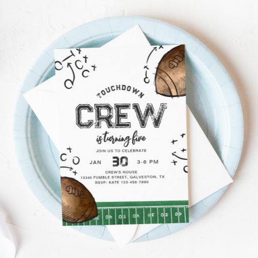 ウォーターカラーサッカー誕生日招待状 招待状