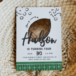 ウォーターカラーサッカー誕生日招待状 招待状