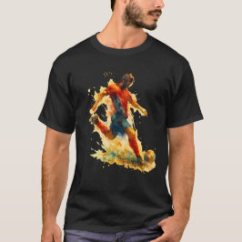 ウォーターカラーサッカーTシャツ - ダイナミックなサッカーアート Tシャツ