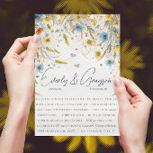 ウォーターカラーサニーイエローエレガンス結婚フローラ 招待状