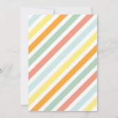 ウォーターカラーサニーボホーレインボー子供の誕生日 招待状 (裏面)