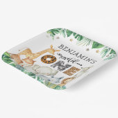 ウォーターカラーサファリアニマルズワイルドワン誕生日紙 ペーパープレート (傾斜あり)