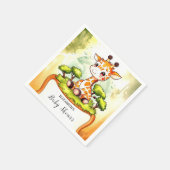ウォーターカラーサファリキリン赤ちゃんシャワー スタンダードカクテルナプキン (角)