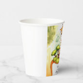 ウォーターカラーサファリキリン赤ちゃんシャワー 紙コップ (右)