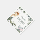 ウォーターカラーサファリジャングルベビーシャワー紙ナプキンス スタンダードカクテルナプキン (角)