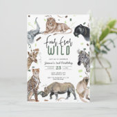 ウォーターカラーサファリフォーエバーワイルド誕生日 招待状 (スタンド正面)