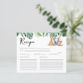 ウォーターカラーサファリベビーシャワーレシピカード (スタンド正面)