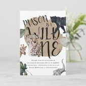 ウォーターカラーサファリワイルドワンアニマルバースデーパーティー 招待状 (スタンド正面)