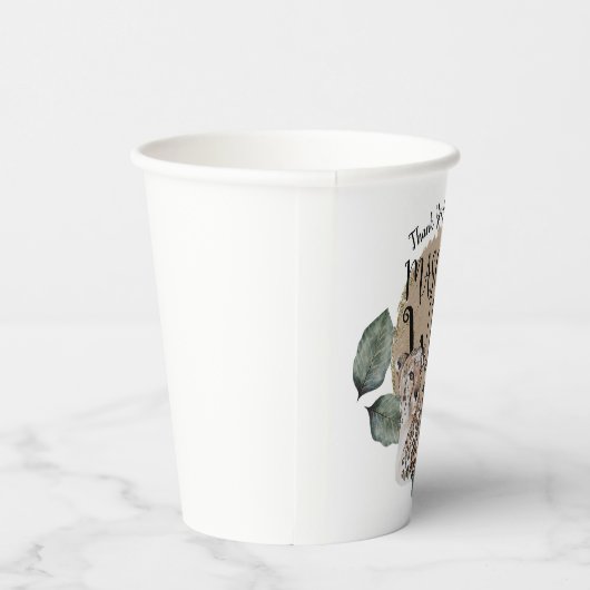 ウォーターカラーサファリワイルドワンアニマルバースデーパーティー 紙コップ (右)