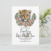 ウォーターカラーサファリワイルドワンベビータイガーカッブ誕生日 招待状 (スタンド正面)