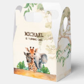 ウォーターカラーサファリワイルドワン誕生日 フェイバーボックス (オープン)