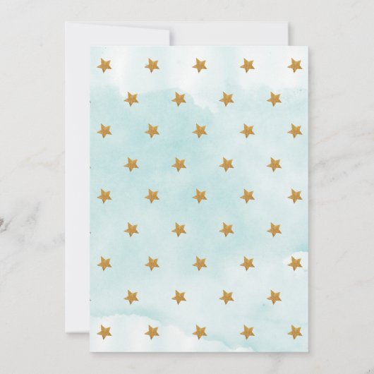 ウォーターカラーサファリ動物ベビーシャワー招待状 案内状 (裏面)