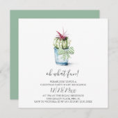 ウォーターカラーサボスホリデイ招待状 ノートカード (正面/裏面)