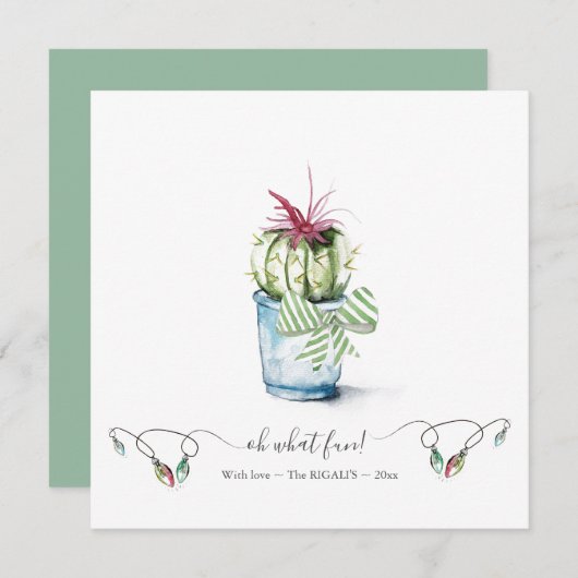 ウォーターカラーサボスホリデーカード ノートカード (正面/裏面)