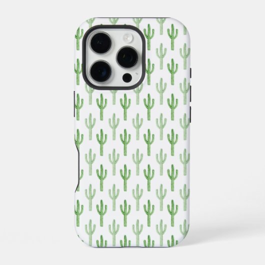 ウォーターカラーサボテン柄 iPhoneケース (裏面)