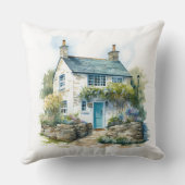 ウォーターカラーサマーイングリッシュカントリーコテージ クッション (裏面)