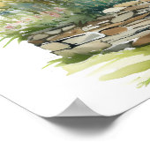 ウォーターカラーサマーイングリッシュコテージ ポスター (角)