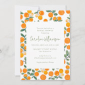 ウォーターカラーサマーオレンジフルーツブライダルシャワー 招待状 (正面)