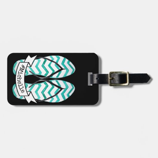 ウォーターカラーサマーゲタウェイビーチビーチサンダル ラゲッジタグ (正面横)