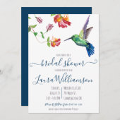 ウォーターカラーサマーハミングバードブライダルシャワー 招待状 (正面/裏面)